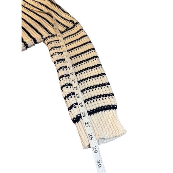 Lara  Knit Women's Striped Pullover Sweater Cream & Navy Long Sleeve size M - Picture 10 of 11